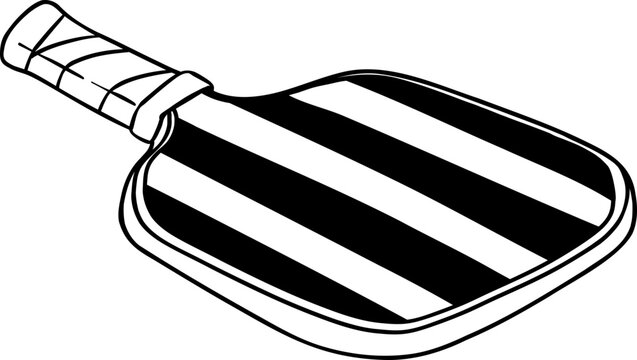recommend clip art: Retro Pickleball paddle, bat doodle outline