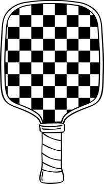 recommend clip art: Retro Pickleball paddle, bat doodle outline