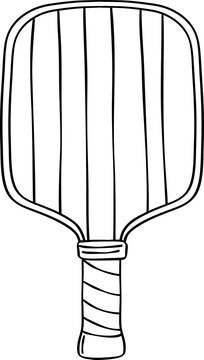 recommend clip art: Retro Pickleball paddle, bat doodle outline