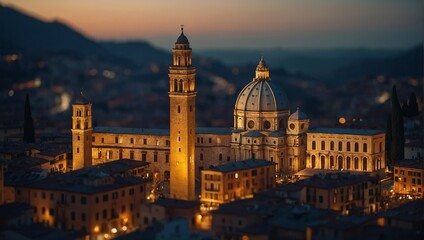 Naklejka premium Paper cut of Italy landmark, travel and tourism concept.