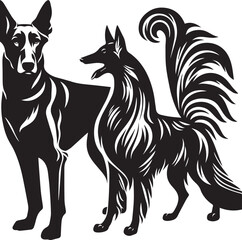 Art & Illustration,create a vector silhouette of a dogs