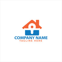 Home and check mark logo - house roof with chimney
