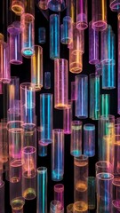 Futuristic Holographic Cylinders: A Dazzling Spectrum of Light and Design
