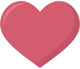 Heart flat icon isolated on white background.