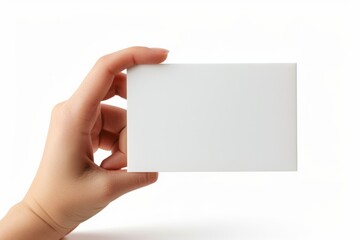 Obraz premium Blank White Card Mockup on Hand created with Generative AI