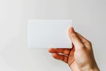 Blank White Card Mockup on Hand created with Generative AI