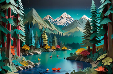 pine trees in the snow