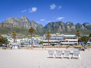 Plage de Camps Bay au Cap en Afrique du Sud