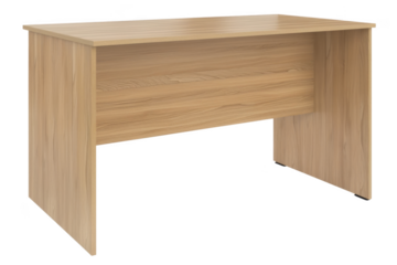 A wooden desk with a brown top