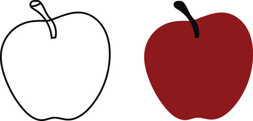  apple line art icon