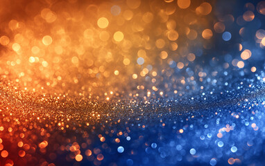 Abstract patriotic orange white and blue glitter sparkle background for voting, memorial, labor day and election