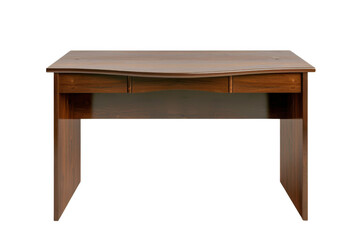 A wooden desk with a drawer and a shelf