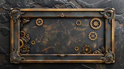 minimal luxury pattern book cover border frame for card, background, wallpaper, with stone rock textured, black and gold color theme