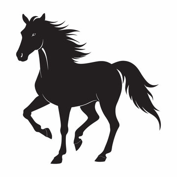 recommend clip art: horse silhouette animal isolated on white background