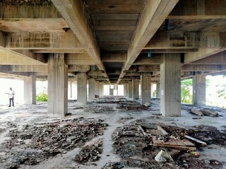 Inside an abandoned building.