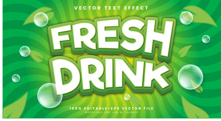 Fresh Drink 3d editable text effect Template suitable for nature