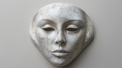 Mask with subtle shadow on a white backdrop