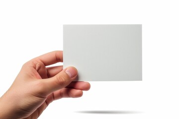 Blank White Card Mockup on Hand created with Generative AI