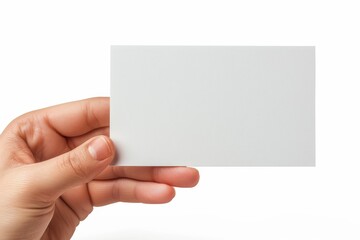 Obraz premium Blank White Card Mockup on Hand created with Generative AI