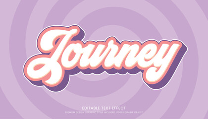 journey editable 3d text effect template bold typography and abstract style drinks logo and brand	