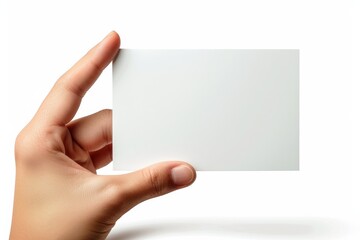 Obraz premium Blank White Card Mockup on Hand created with Generative AI