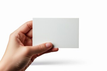 Obraz premium Blank White Card Mockup on Hand created with Generative AI