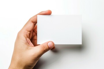 Obraz premium Blank White Card Mockup on Hand created with Generative AI