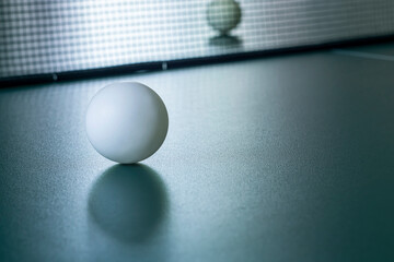 Close-up of a table tennis ball.