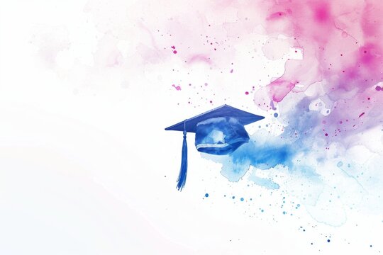 College or high school graduation card. Concept of invitation or mockup, with copy space for text