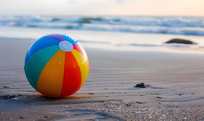 Obraz premium beach ball on the beach, Generative AI