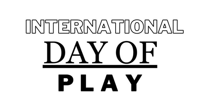 International Day of Play, White Background Video Animation