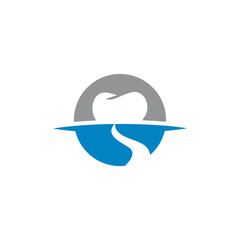 Dentist River Logo Design Vector 