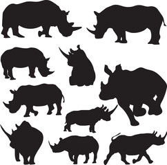 Rhino silhouette stock vector illustration