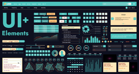 These graphic components provide a comprehensive approach to the development of interfaces that meet modern requirements for functionality and aesthetics in Internet resources.