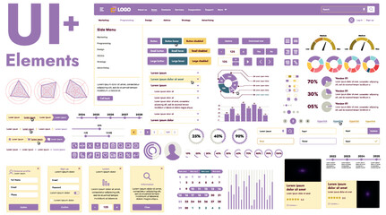 These graphic components provide a comprehensive approach to the development of interfaces that meet modern requirements for functionality and aesthetics in Internet resources.