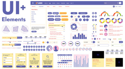 These graphic components provide a comprehensive approach to the development of interfaces that meet modern requirements for functionality and aesthetics in Internet resources.