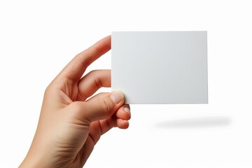 Obraz premium Blank White Card Mockup on Hand created with Generative AI