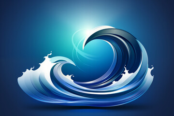 Fototapeta premium A blue wave against a background