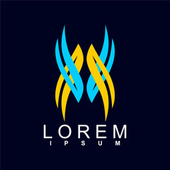 abstract logo design. unique and characterful, geometric abstract logo, modern and cute logo concept	