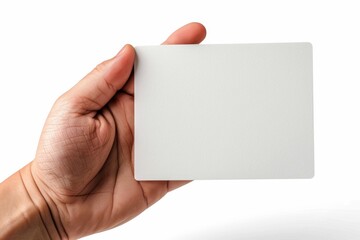 Obraz premium Blank White Card Mockup on Hand created with Generative AI