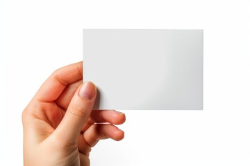 Blank White Card Mockup on Hand created with Generative AI