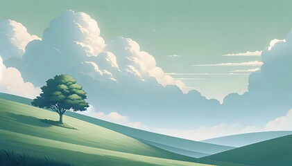 Lonely tree on the hill