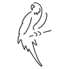 parrot brush strokes on a white background. Vector illustration.