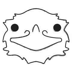 ostrich brush strokes on a white background. Vector illustration.