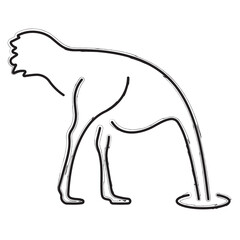 ostrich brush strokes on a white background. Vector illustration.