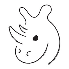 rhinoceros brush strokes on a white background. Vector illustration.