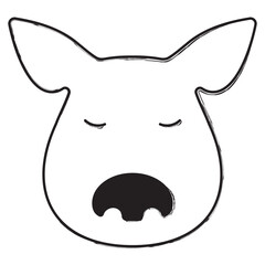 pig brush strokes on a white background. Vector illustration.