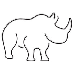rhinoceros brush strokes on a white background. Vector illustration.