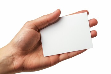 Obraz premium Blank White Card Mockup on Hand created with Generative AI