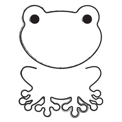 frog brush strokes on a white background. Vector illustration.